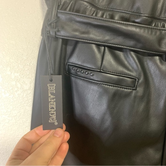 Blank NYC Faux Leather Black High Waisted Leather Trousers Size 27 - Picture 6 of 13